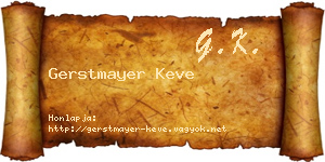 Gerstmayer Keve névjegykártya